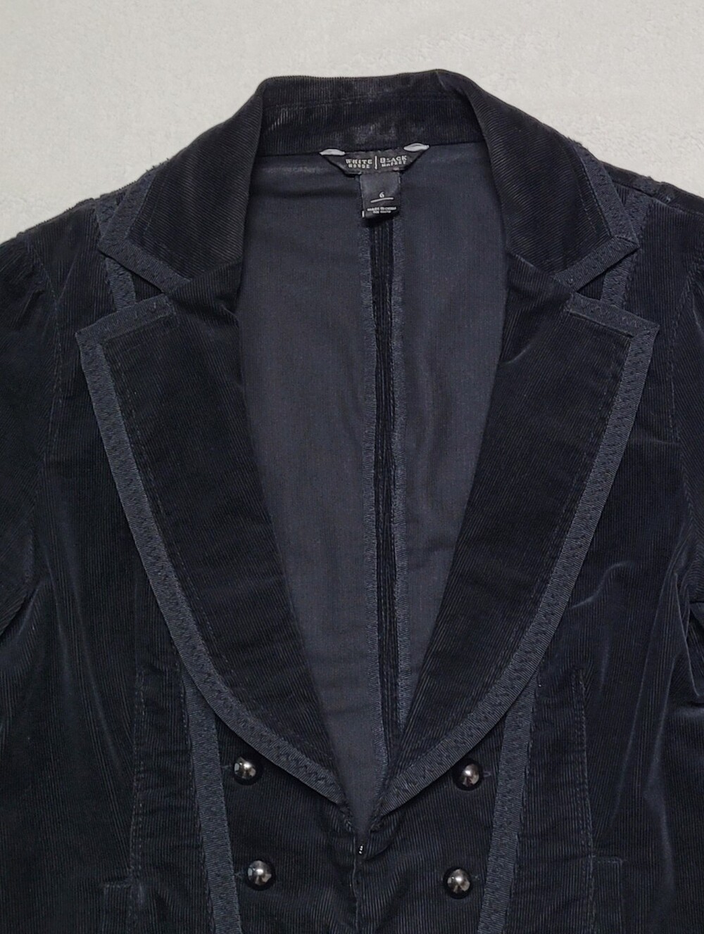 White House Black Market Vintage 90s Black Velvet Corset Style Cropped Jacket 6 - Picture 3 of 14